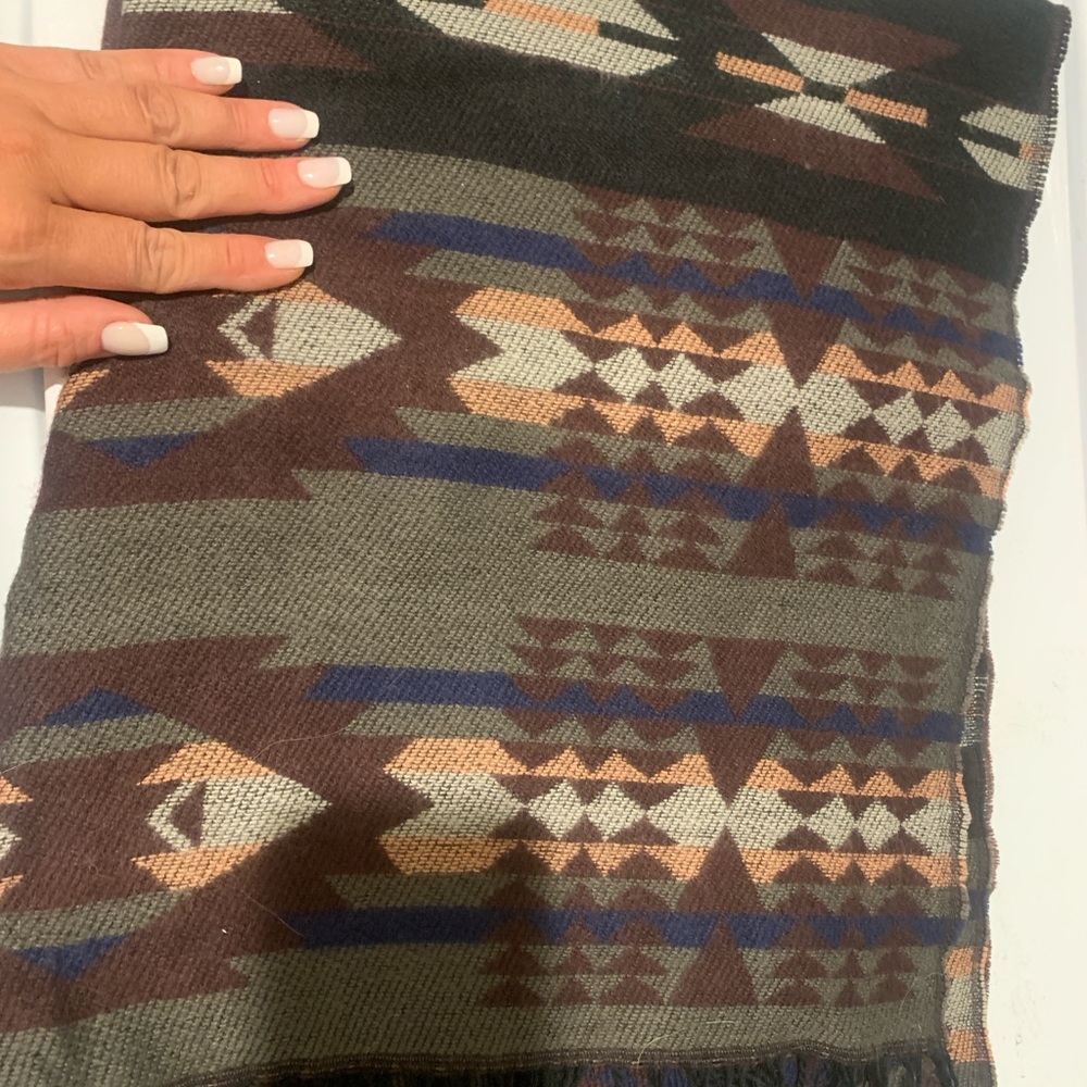 Aldo scarf shawl burgundy blue ethnic